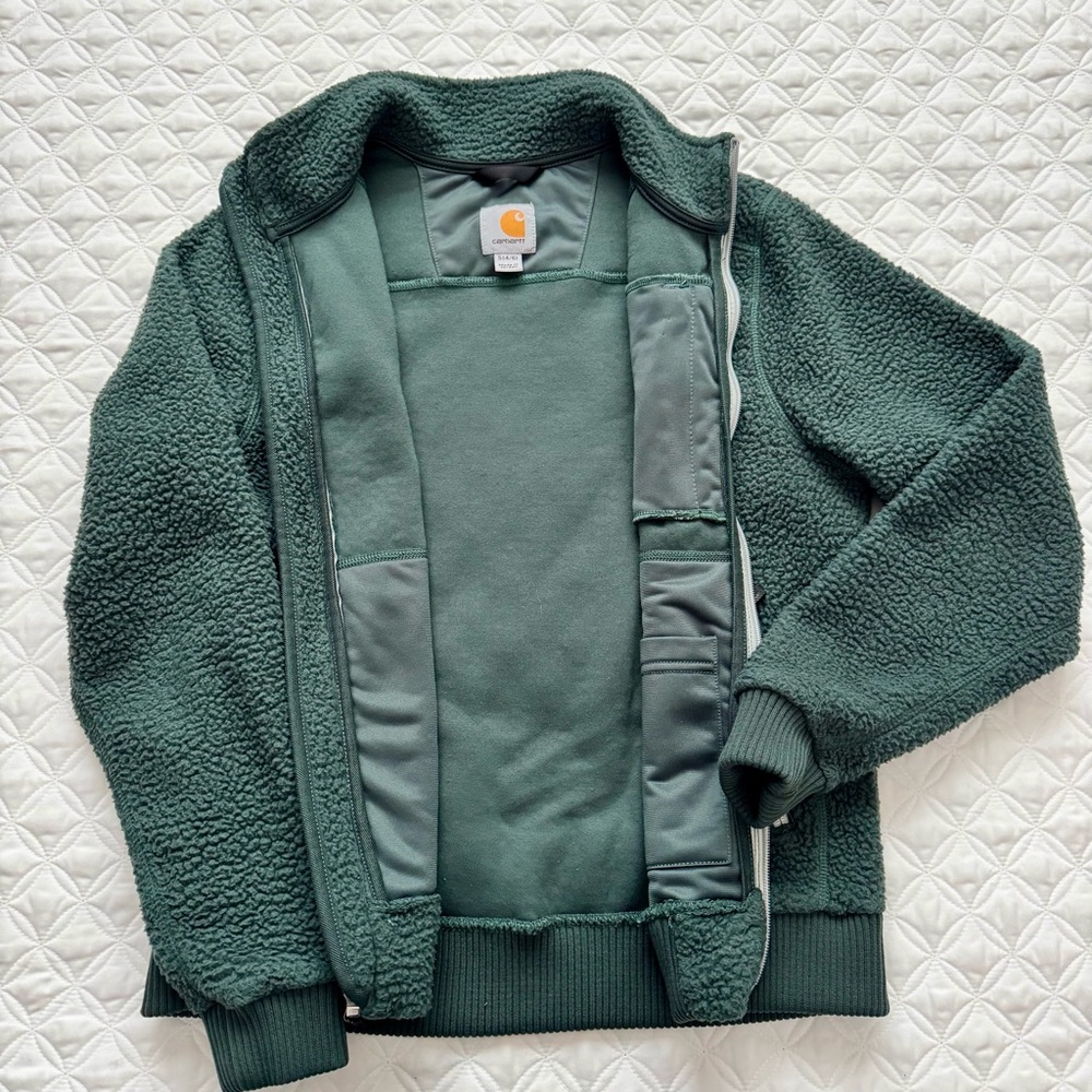Carhartt Women's High Pile Sherpa Fleece Full Zip Jacket Blue Green Teal Size S - Picture 6 of 16